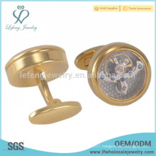 New arrival gold cufflinks engraved jewelry,gold watch cufflinks jewelry